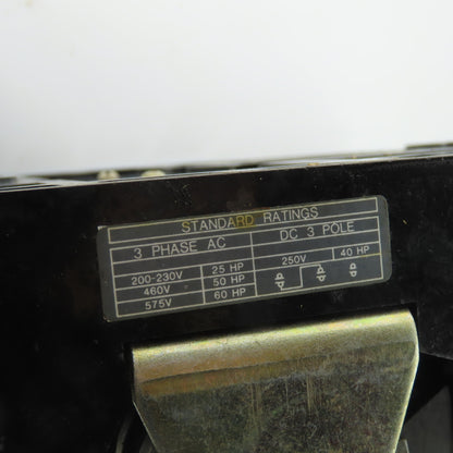 Allen-Bradley 1494F-N200 200A 600VAC 3-Pole Disconnect Switch