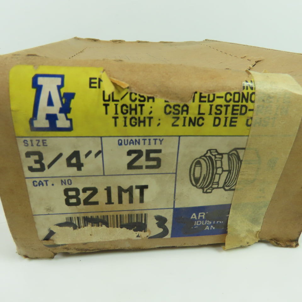Arlington 821MT 3/4" Zinc Die Cast Liquid Tight Connector Lot of 25