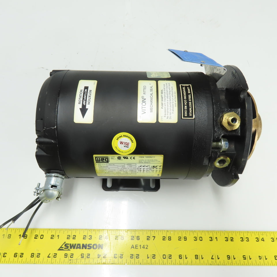 WEG 00136OS3EJP56J 1HP AC Electric Motor 208-230/460V 3Ph 3470RPM E56J Frame