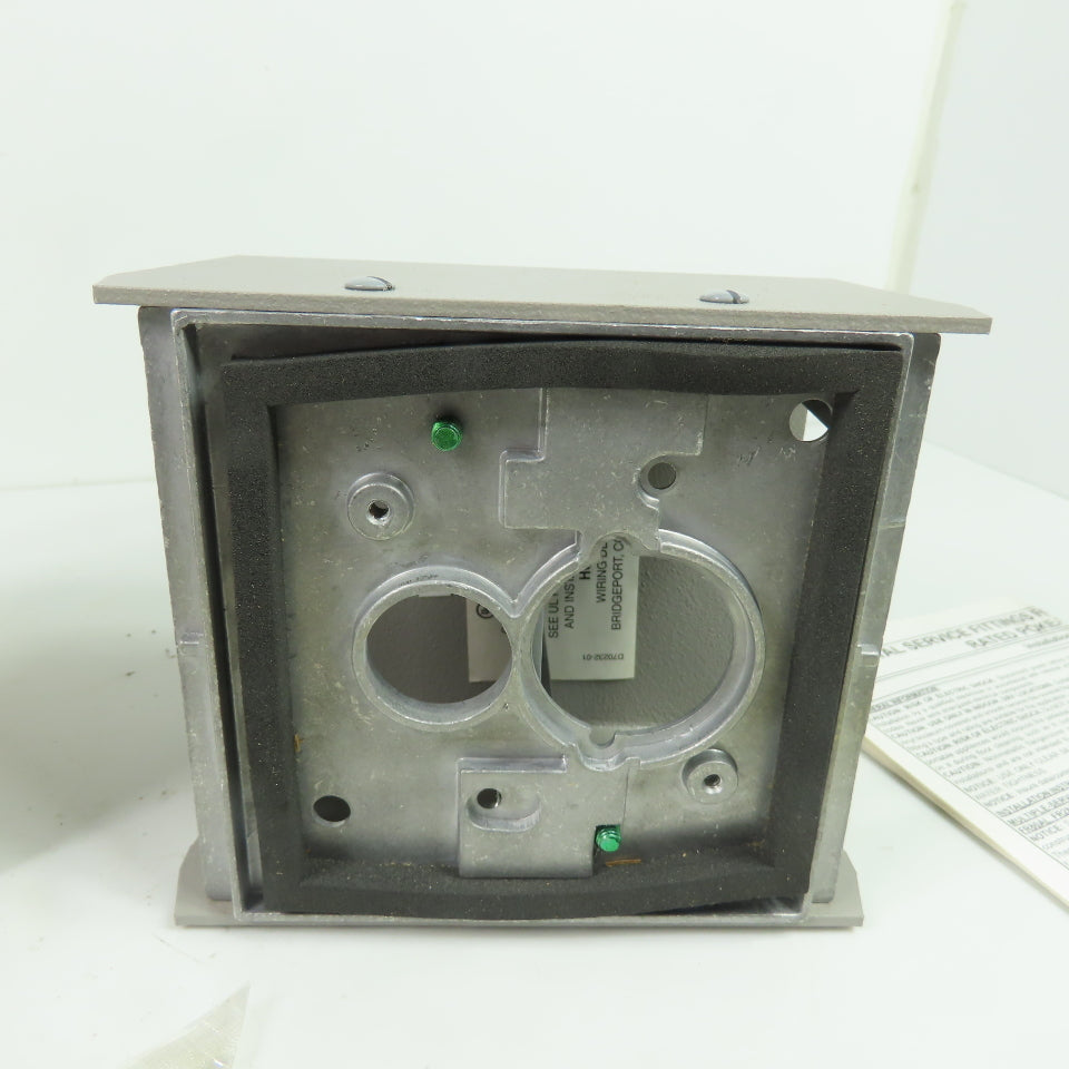 Hubbell FR280GYA 2-Gang Gray Multi-Service Pedestal Fire-Rated Poke-Through