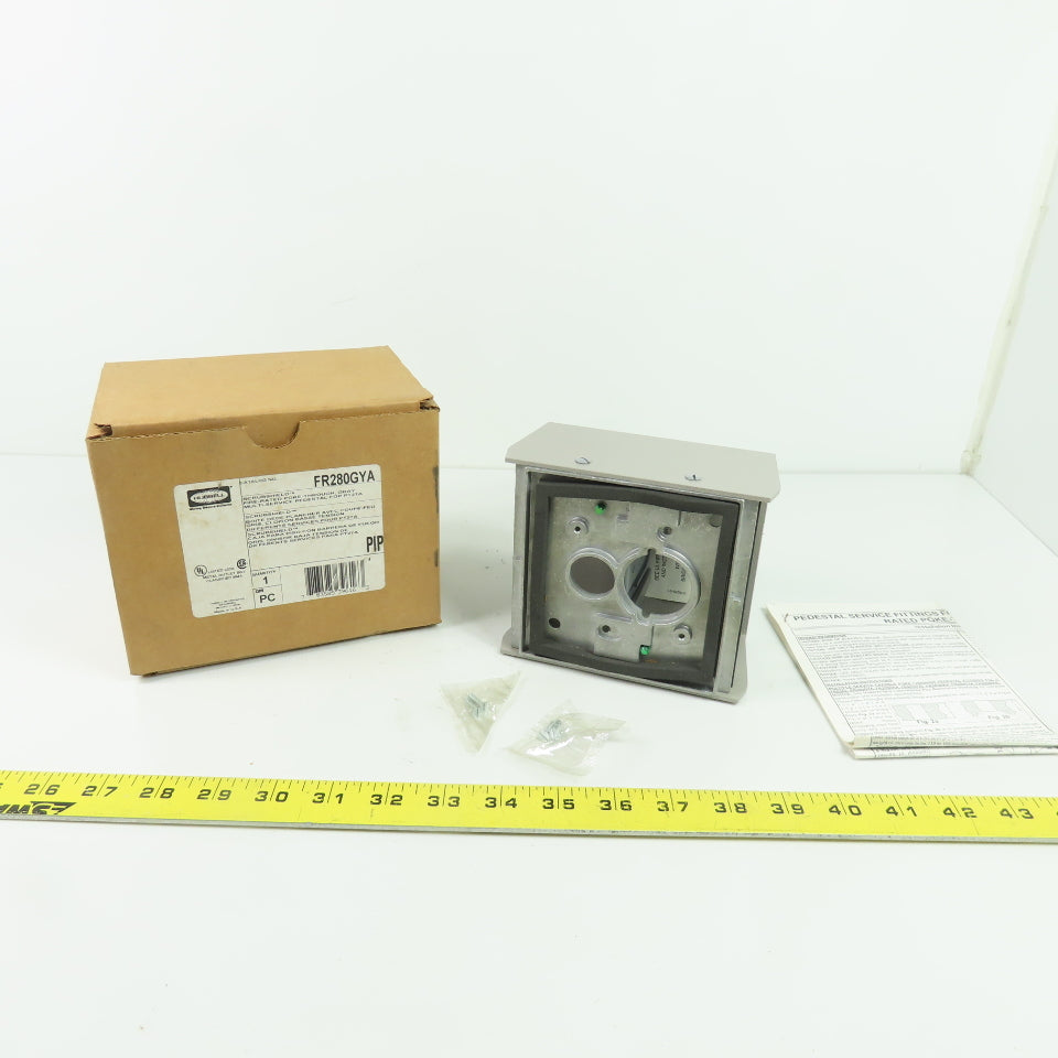 Hubbell FR280GYA 2-Gang Gray Multi-Service Pedestal Fire-Rated Poke-Through
