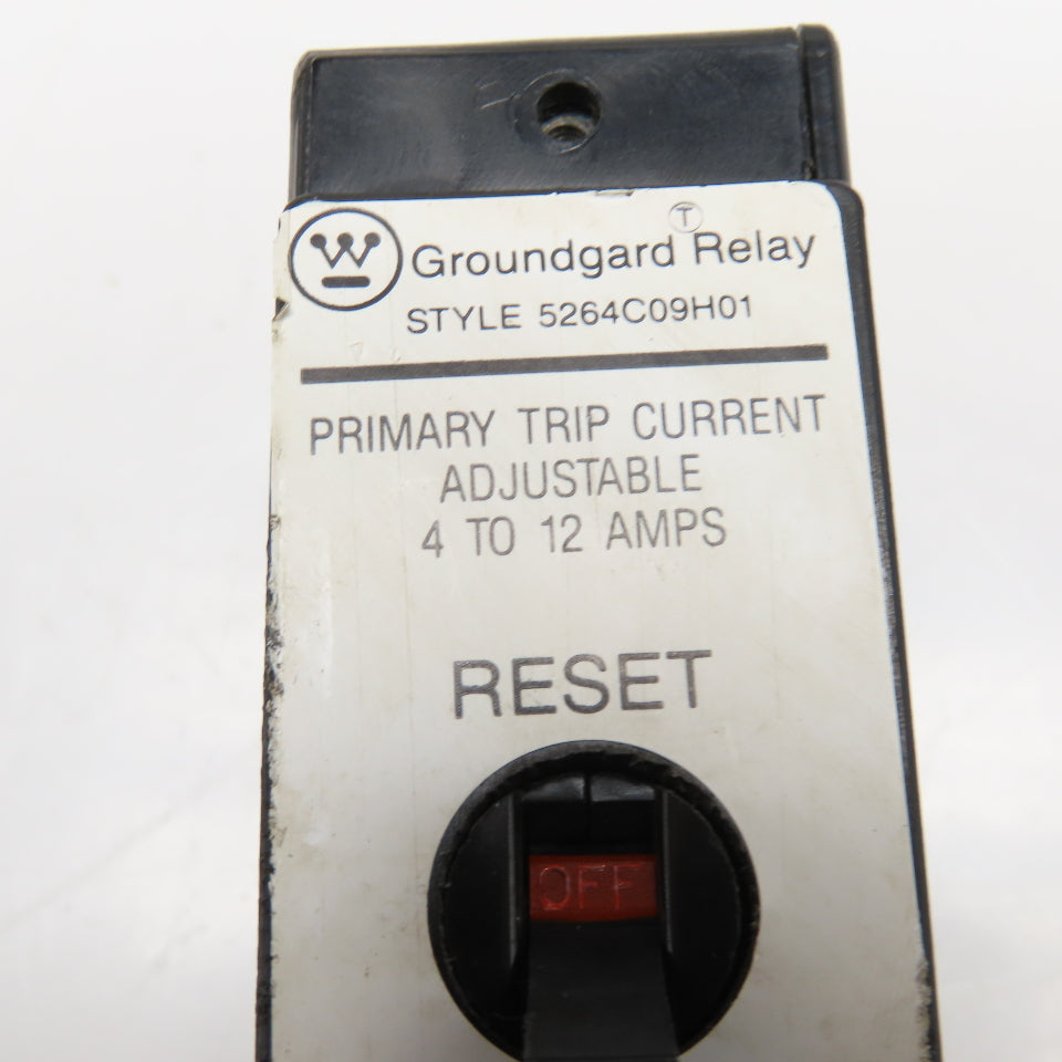 Westinghouse 5264C09H01 4-12A Adjustable Trip Groundgard Relay 250VAC Max