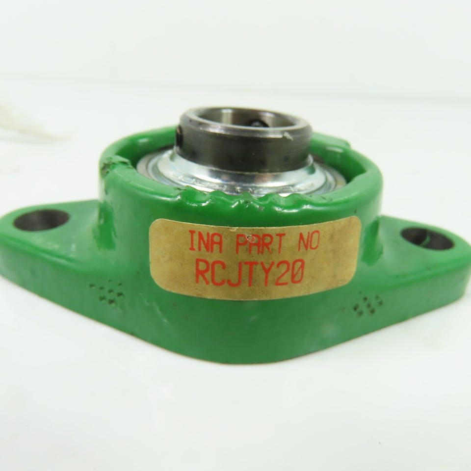 INA RCJTY20 2-Bolt Flange Mount Ball Bearing 20mm Bore Cast Iron Housing