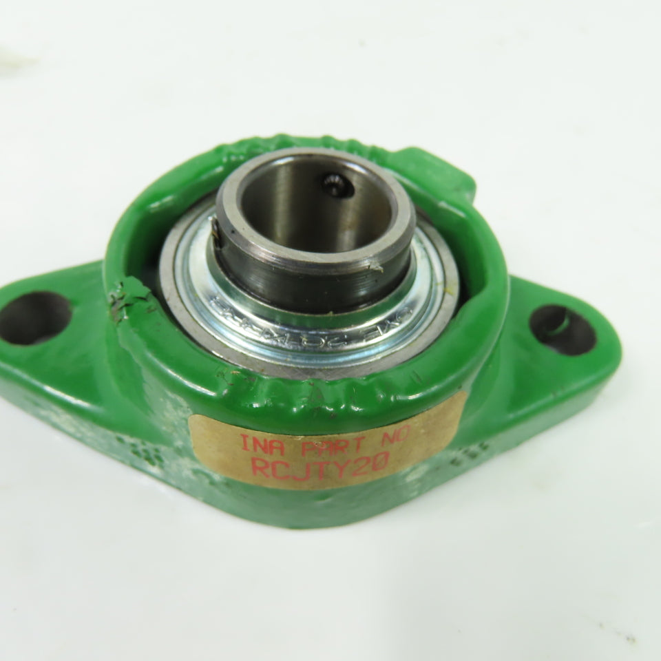 INA RCJTY20 2-Bolt Flange Mount Ball Bearing 20mm Bore Cast Iron Housing