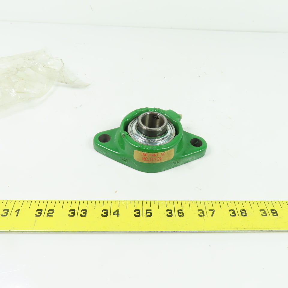 INA RCJTY20 2-Bolt Flange Mount Ball Bearing 20mm Bore Cast Iron Housing