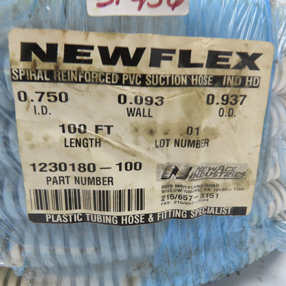 Newflex 1230180-100 3/4" ID Spiral Reinforced PVC Suction Hose 100'