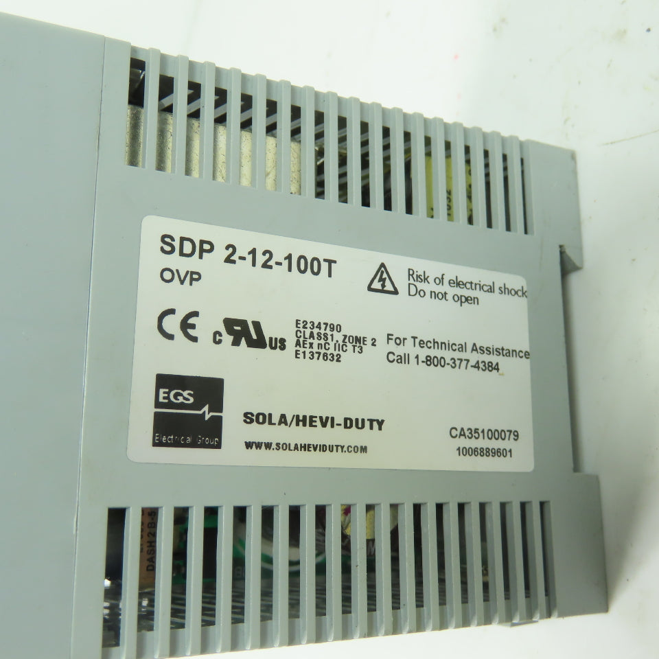 Sola/Hevi-Duty SDP 2-12-100T DIN Rail Power Supply 12VDC 2.5A Out 115/230V In