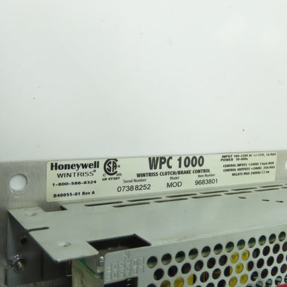 Honeywell 9683801 WPC 1000 Wintriss Clutch/Brake Control Board Assembly 100-230V