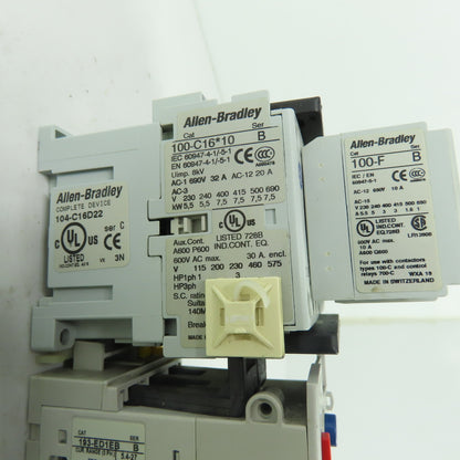 Allen-Bradley 104-C16D22 16A Reversing Contactor Starter 120V Coil W/ Overload