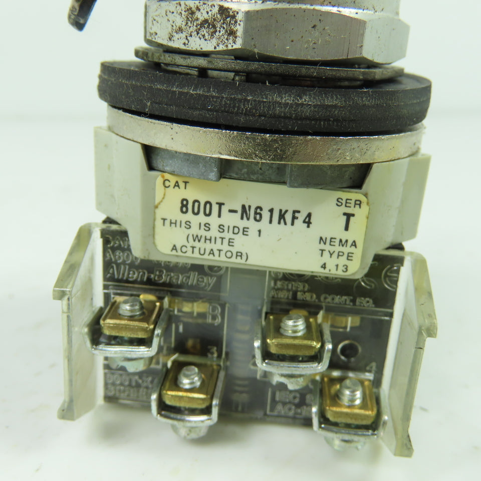 Allen-Bradley 800T-N61KF4 Key Operated Selector Switch NEMA 4 13 with Keys