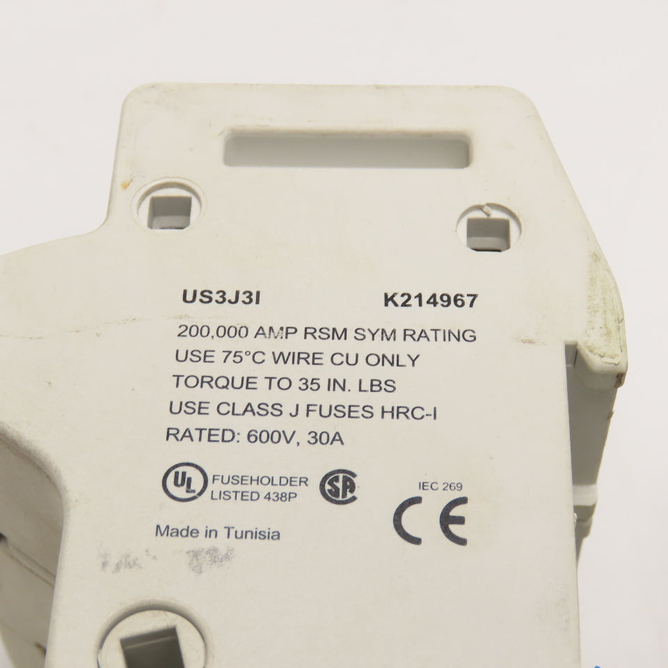 Ferraz Shawmut US3J3I 3 Pole 600V 30A Class J Fuse Holder Lot Of 3