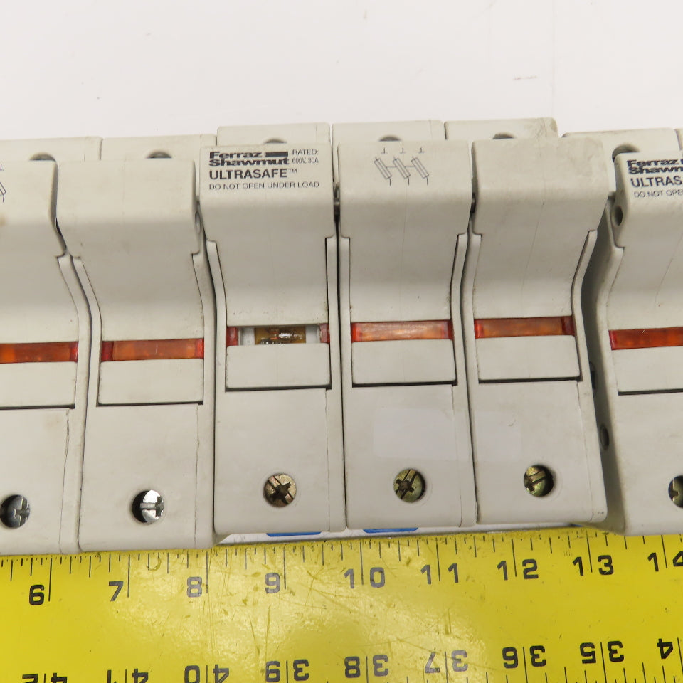 Ferraz Shawmut US3J3I 3 Pole 600V 30A Class J Fuse Holder Lot Of 3