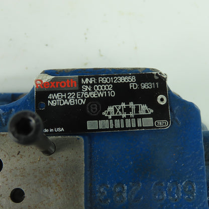 Rexroth R901238658 4WEH 22 E76/6EW110 N9TDA/B10V Directional Control Valve
