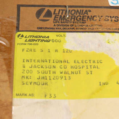 Lithonia F2RE S 1 R 120 Recessed Fluorescent Exit Sign 120V Signature Series