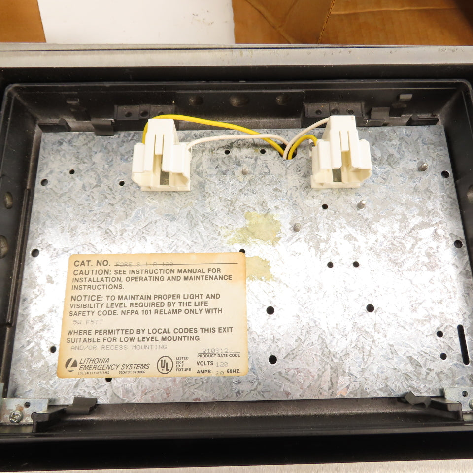 Lithonia F2RE S 1 R 120 Recessed Fluorescent Exit Sign 120V Signature Series