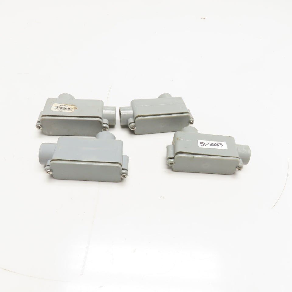 Carlon E986D 1/2" PVC LB Conduit Body W/ Lid & Gasket Lot Of 4
