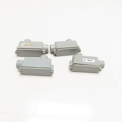 Carlon E986D 1/2" PVC LB Conduit Body W/ Lid & Gasket Lot Of 4
