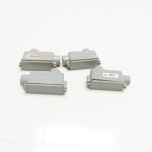 Carlon E986D 1/2" PVC LB Conduit Body W/ Lid & Gasket Lot Of 4