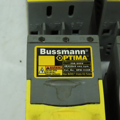Bussmann OPM-1038R Optima Fuse Holder Module 30A 600V Class CC 3-Pole Lot of 8