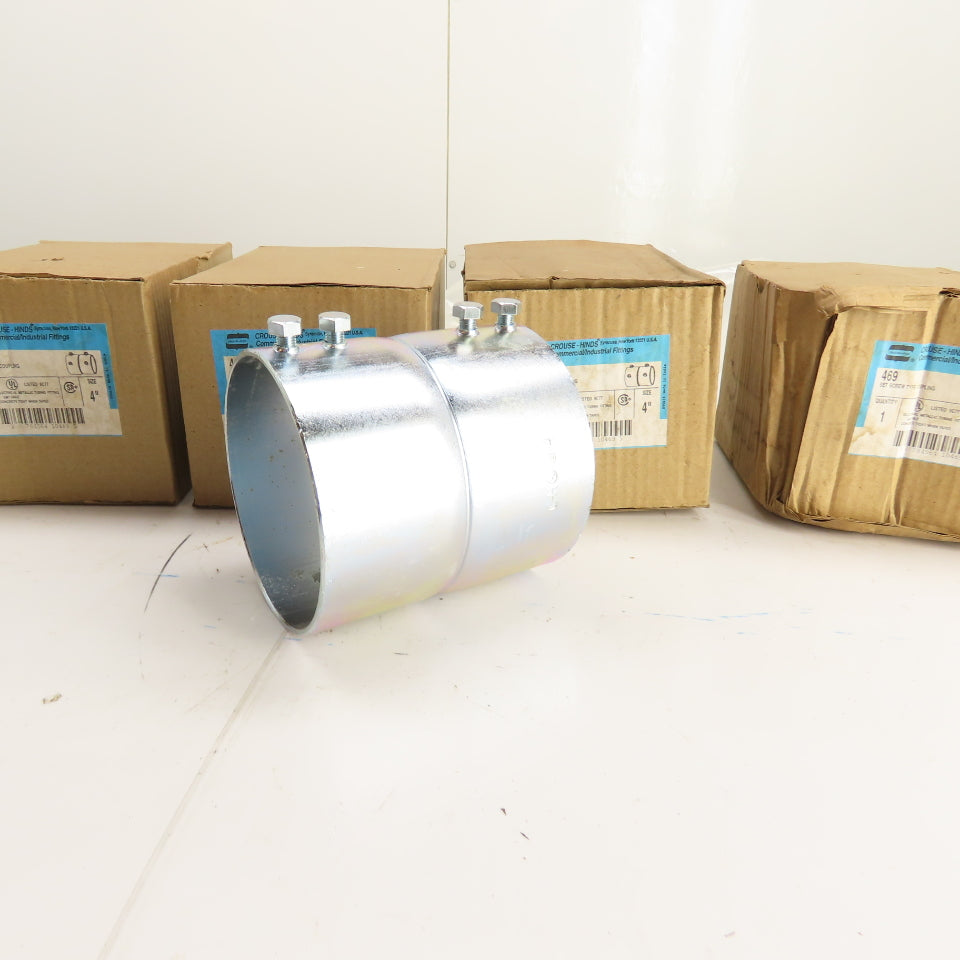 Crouse-Hinds 469 4" EMT Set Screw Type Coupling Lot of 4