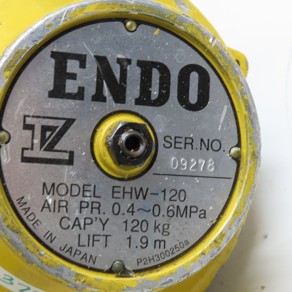 Endo EHW-120 120Kg 1.9m Lift Pneumatic Wire Rope Hoist Missing Pendant Valve