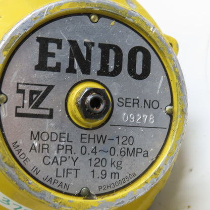 Endo EHW-120 120Kg 1.9m Lift Pneumatic Wire Rope Hoist Missing Pendant Valve