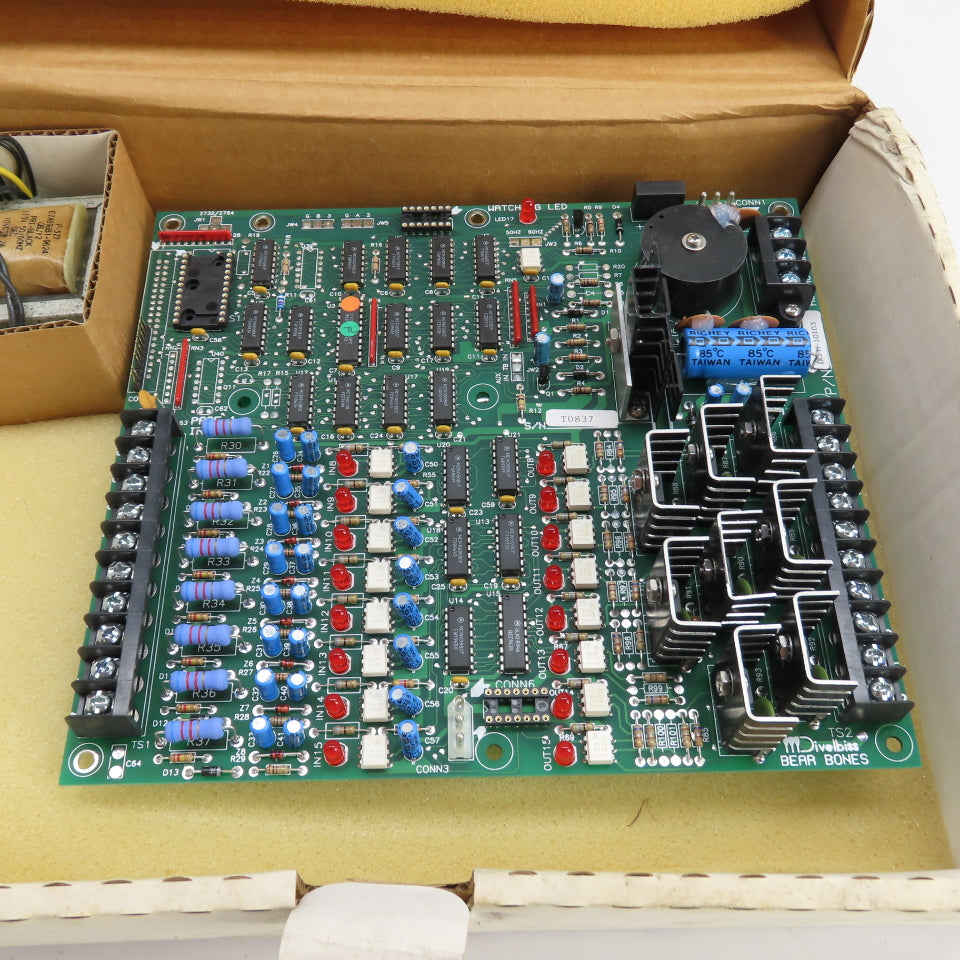 Divelbiss DCPM-10103 Bear Bones PLC Board 8-Input 8-Output 120VAC W/Transformer