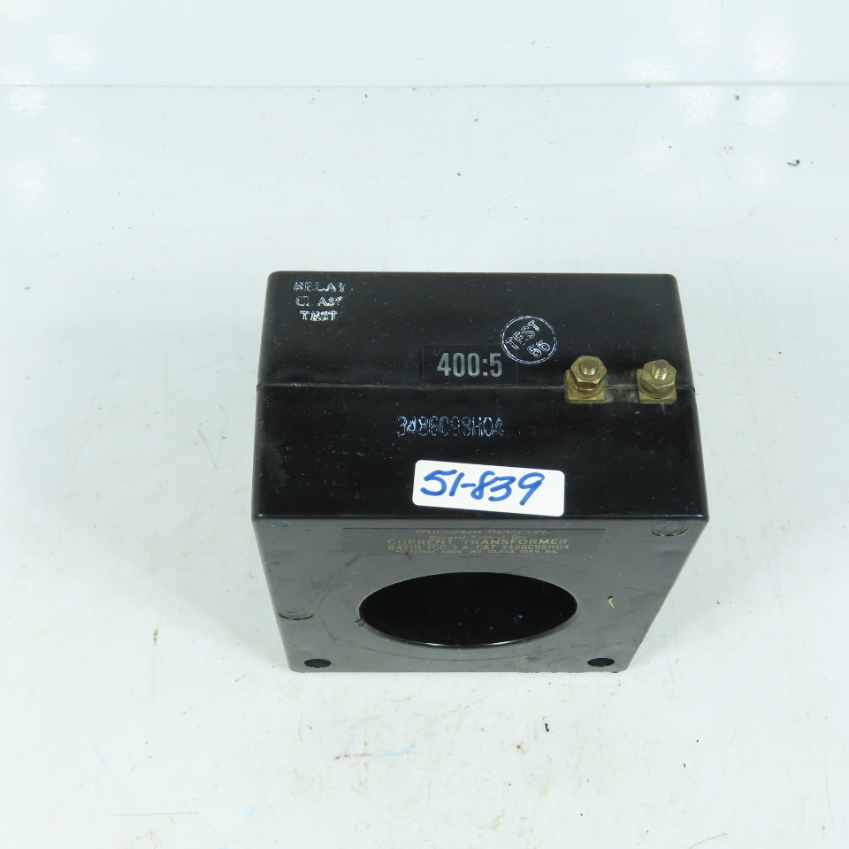 Westinghouse 3486C98H04 Current Transformer 400:5 Ratio 600V 50-400Hz