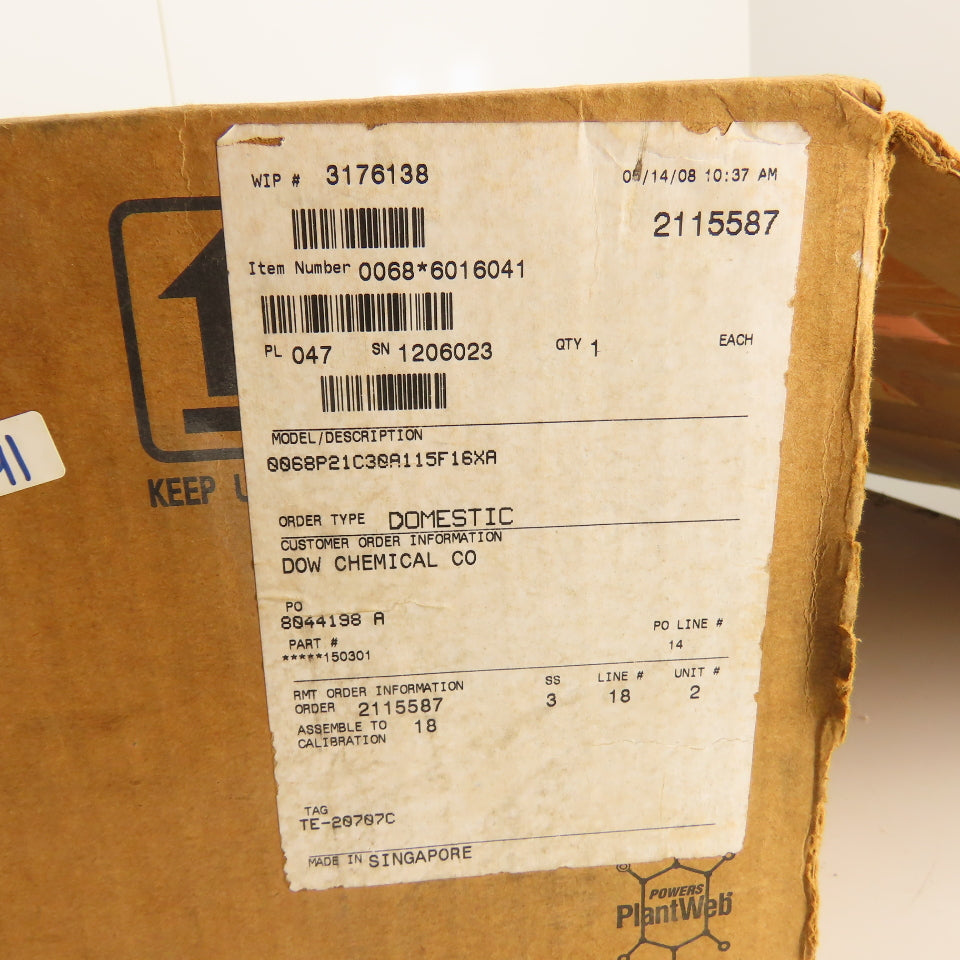 Rosemount 0068P21C30A115F16XA Platinum RTD Temperature Sensor 1-1/2" 900# RF