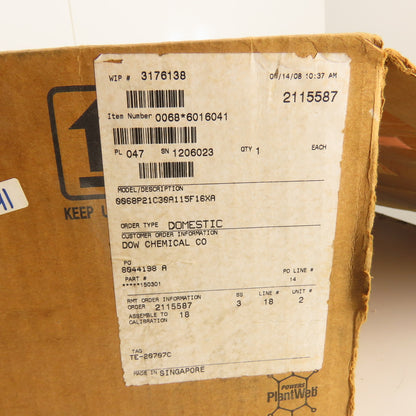Rosemount 0068P21C30A115F16XA Platinum RTD Temperature Sensor 1-1/2" 900# RF