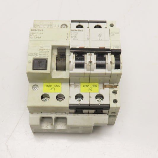Siemens 5SM2 322-6 5SY62 400V 2 Pole Circuit Breaker 0.03A RC Unit
