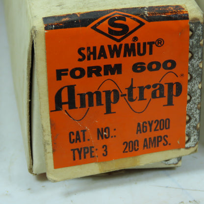 Shawmut A6Y200 200A Form 600 Amp-Trap Fuse 600V Type 3 Lot of 4