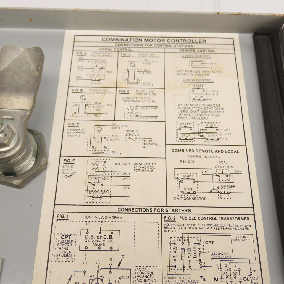 Cutler-Hammer ECN1801CDC Combination Motor Starter NEMA Size 0 Fusible 18A