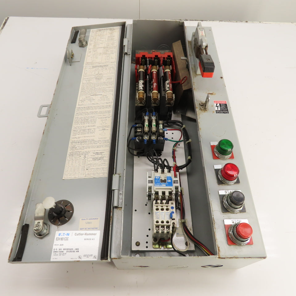 Cutler-Hammer ECN1801CDC Combination Motor Starter NEMA Size 0 Fusible 18A