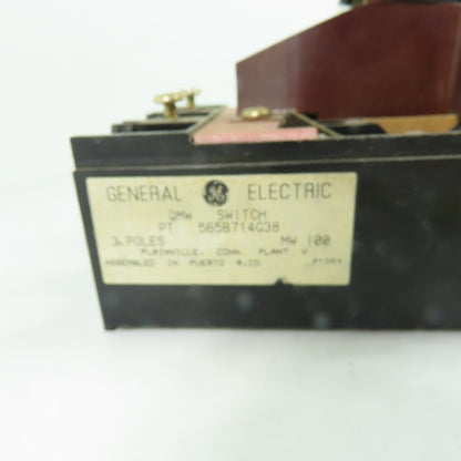 General Electric 565B714G38 QMW 3-Pole MW 100 Switch
