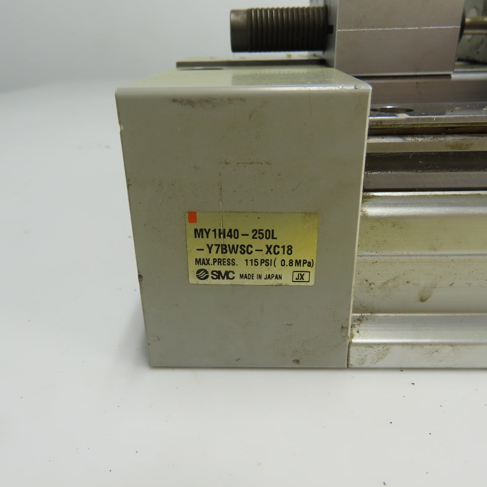 SMC MY1H40-250L-Y7BWSC-XC18 Rodless Linear Pneumatic Slide Table Cylinder 115PSI