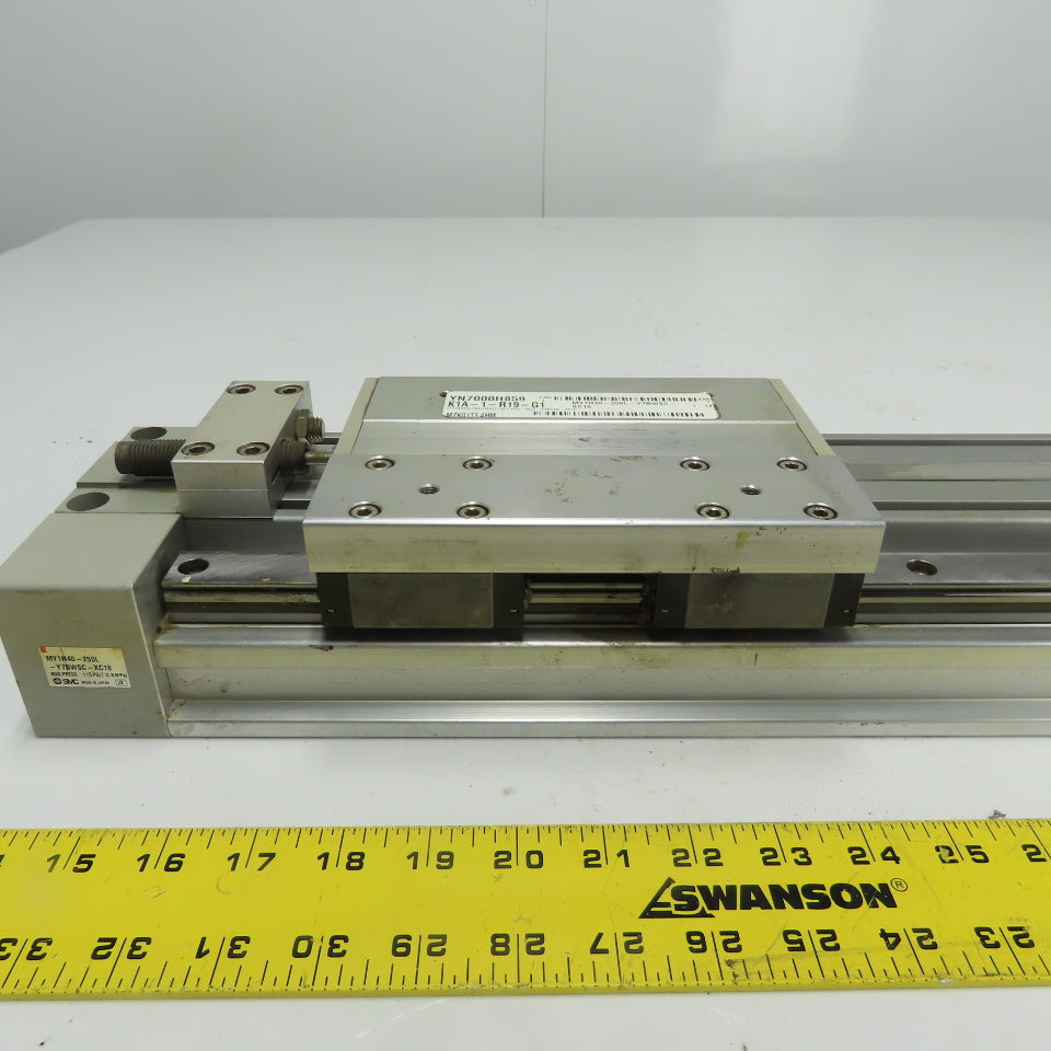 SMC MY1H40-250L-Y7BWSC-XC18 Rodless Linear Pneumatic Slide Table Cylinder 115PSI