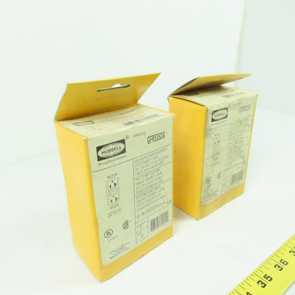 Hubbell GFR5352IA Ground Fault Duplex Receptacle 20A 125V Ivory Lot Of 2