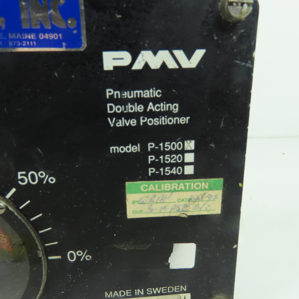 PMV P-1500 Pneumatic Double Acting Valve Positioner