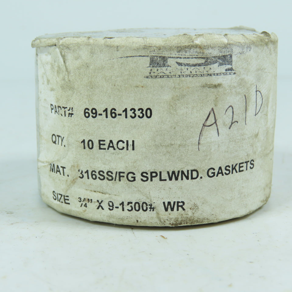 69-16-1330 3/4" 900/1500# Spiral Wound Gaskets 316SS/FG (Pack of 10)