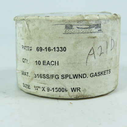 69-16-1330 3/4" 900/1500# Spiral Wound Gaskets 316SS/FG (Pack of 10)