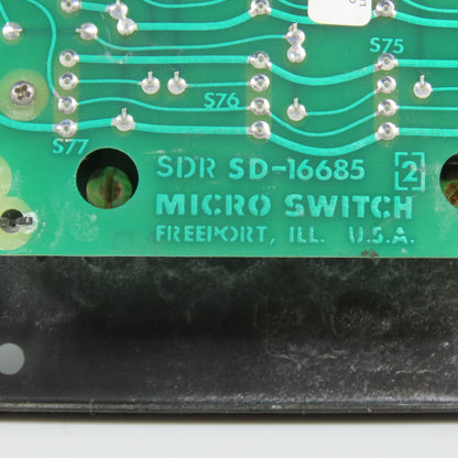 Honeywell SD-16685 16SD21-1-S-H Micro Switch 16-Key Numeric Keypad Assembly