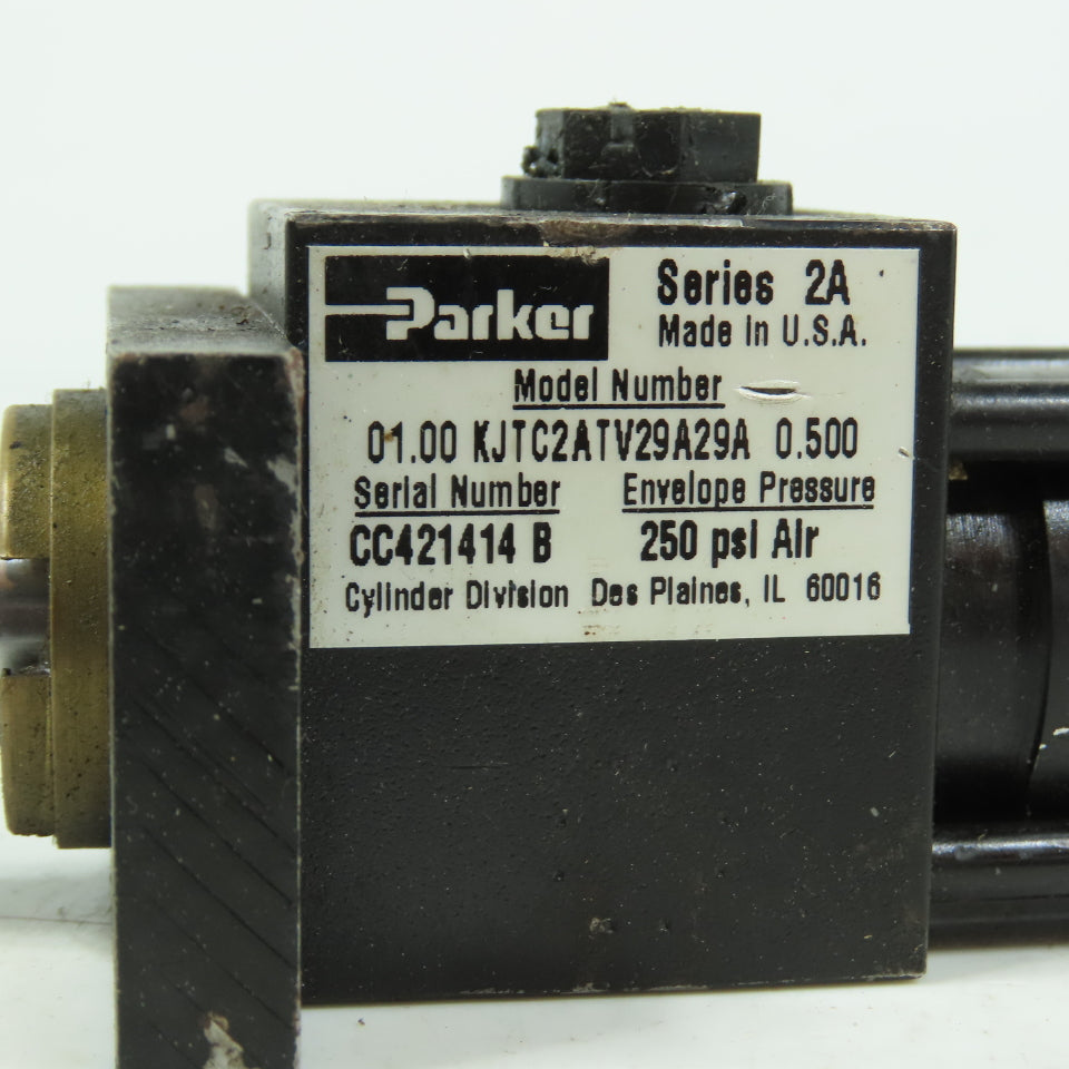 Parker 01.00 KJTC2ATV29A29A 0.500 1" Bore 0.5" Stroke Air Cylinder 250PSI