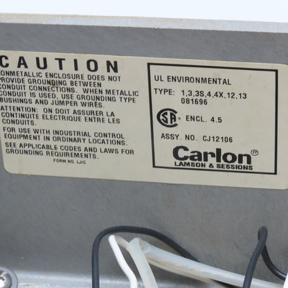 Carlon CJ12106 12" x 10" x 6" Nonmetallic Electrical Enclosure 1.3,3S,4,4X,12,13