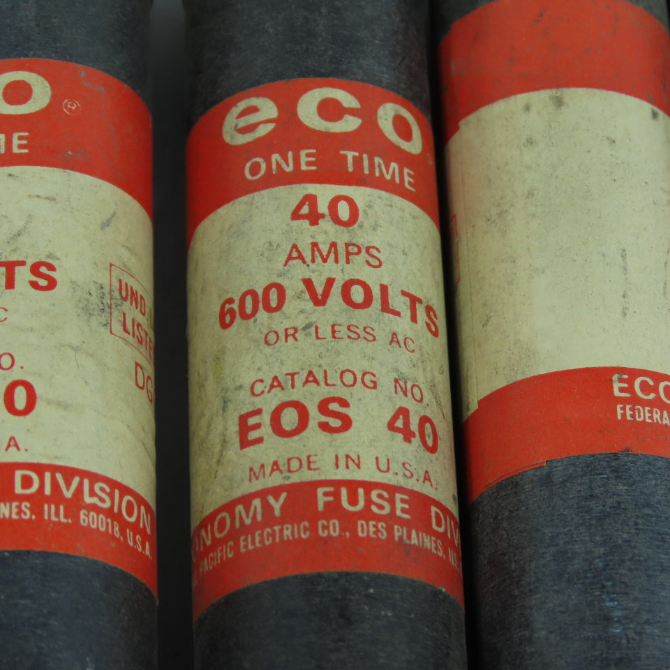 Economy EOS 40 One Time Fuse 40A 600V Lot Of 6