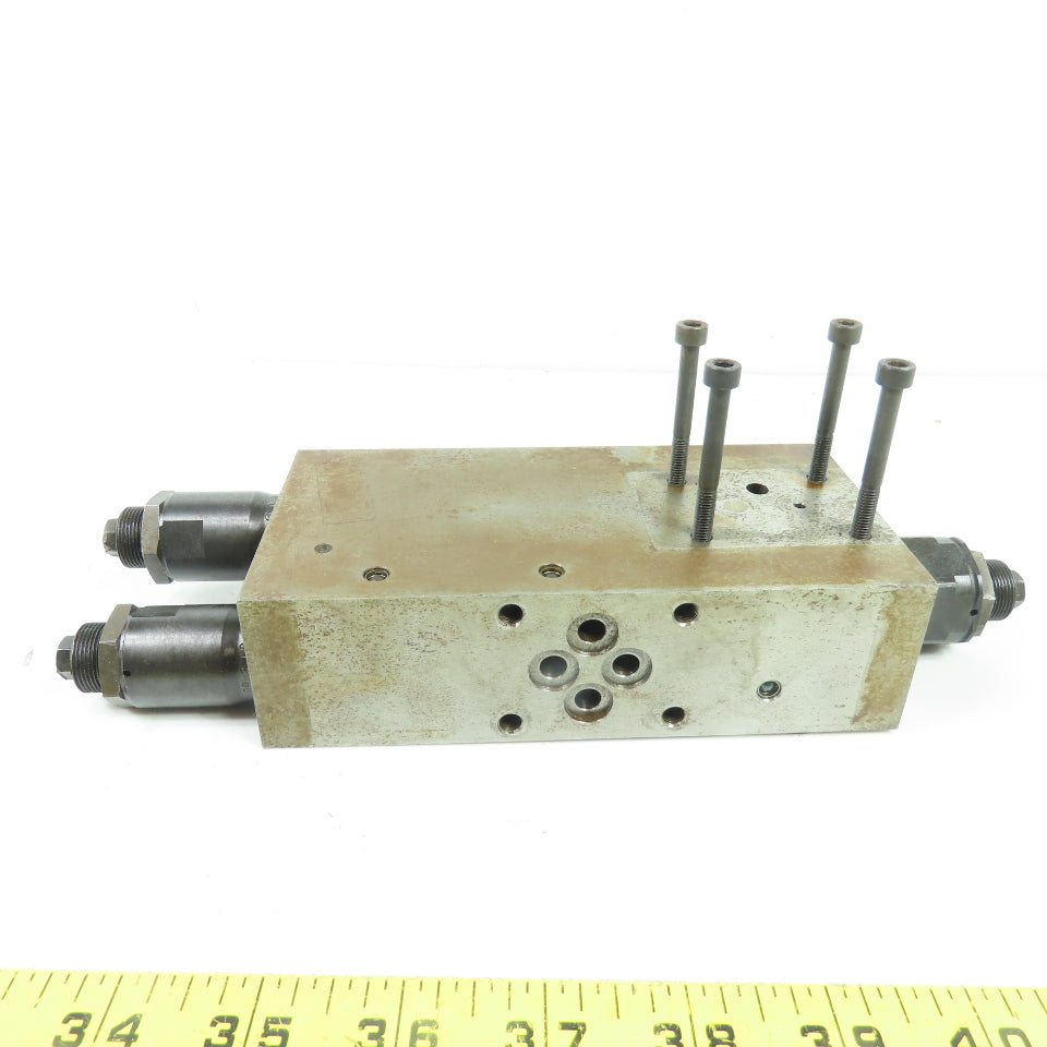 NR 25 17131 Hydraulic Manifold Block W/Cartridge Valves 6-5/16"x 3-1/8" x 1-3/4"