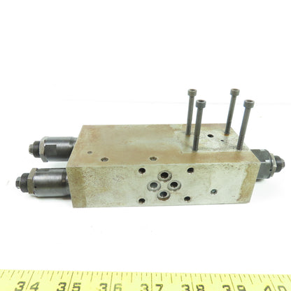NR 25 17131 Hydraulic Manifold Block W/Cartridge Valves 6-5/16"x 3-1/8" x 1-3/4"