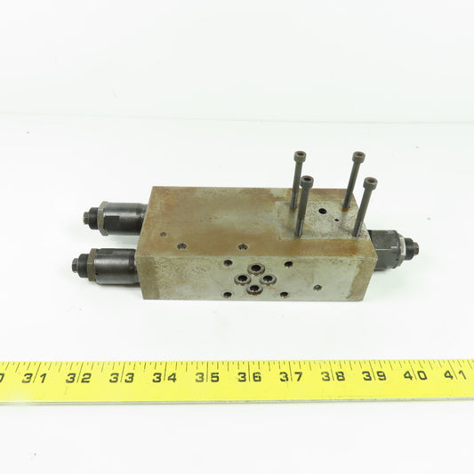 NR 25 17131 Hydraulic Manifold Block W/Cartridge Valves 6-5/16"x 3-1/8" x 1-3/4"