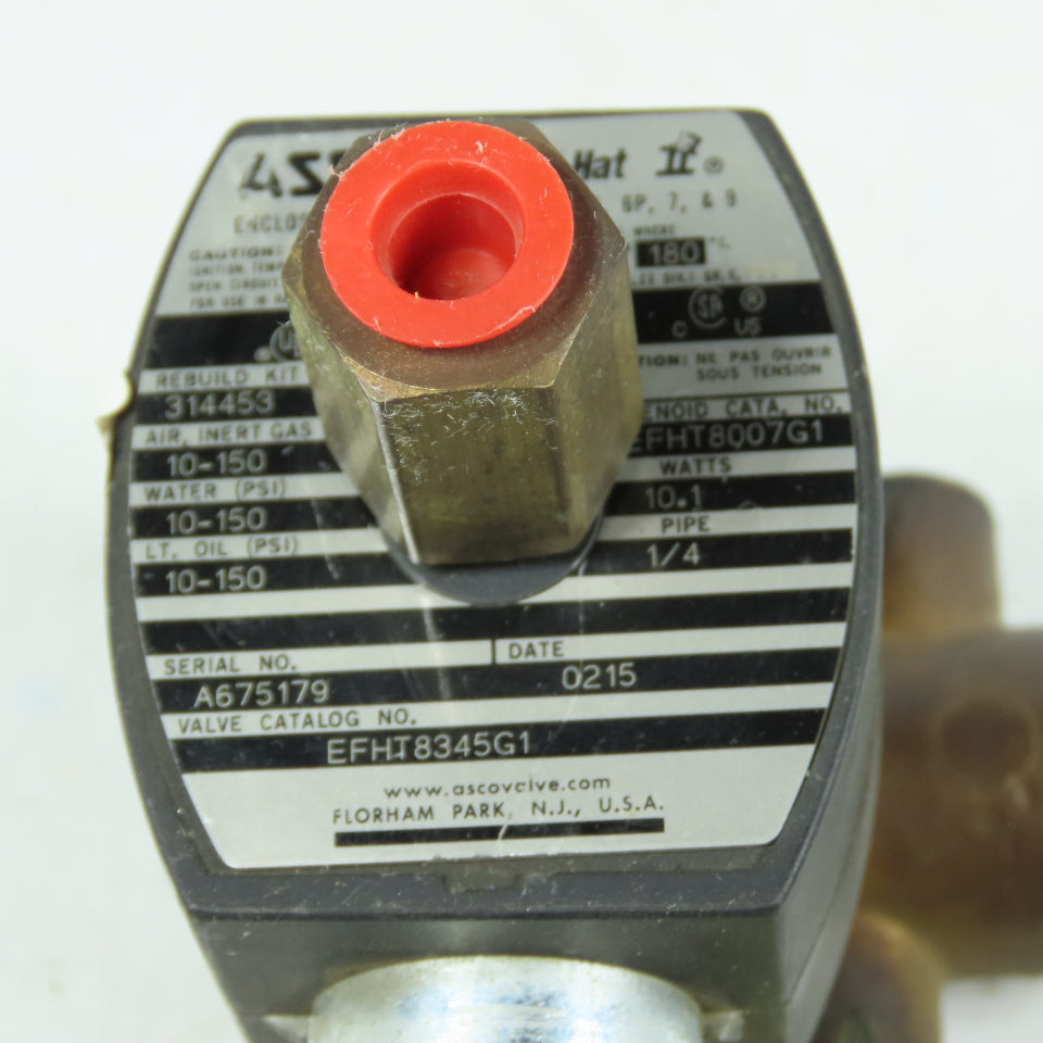 ASCO EFHT8345G1 Red Hat II Solenoid Valve 1/4" 120V 150 PSI