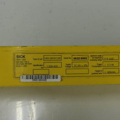 SICK 1026835 C40S-0603DC200 C4000 Standard Safety Light Curtain Sender 600mm
